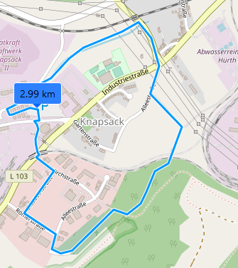 Karte Knapsack (c) Kartendaten: © OpenStreetMap ( CC-BY-SA)