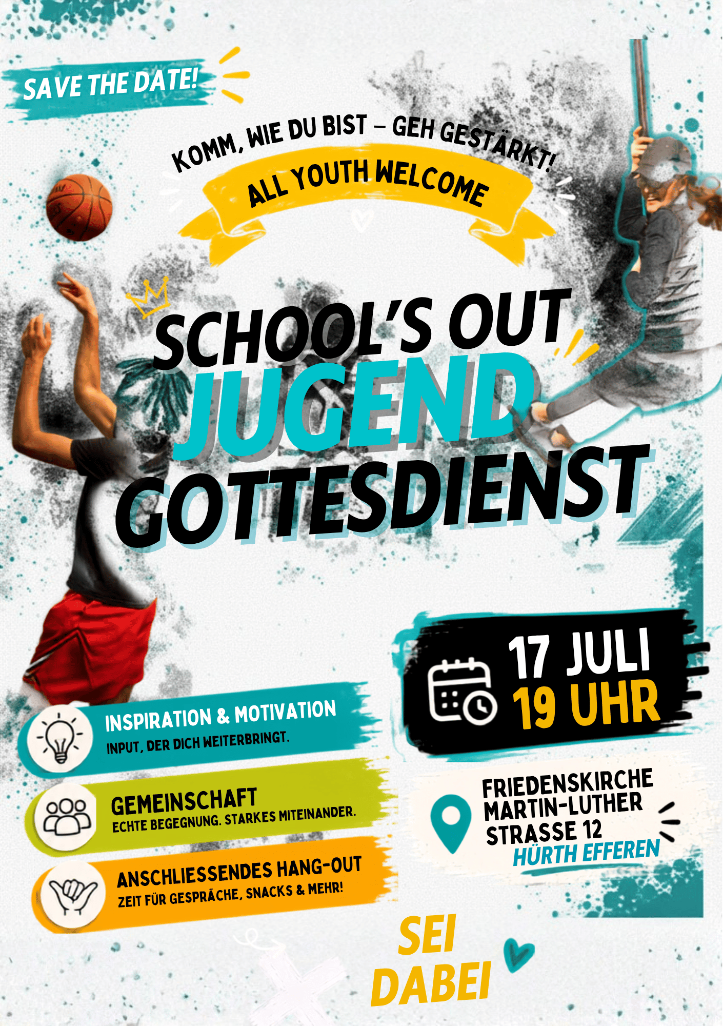 Plakat Flyer schoolsout hell