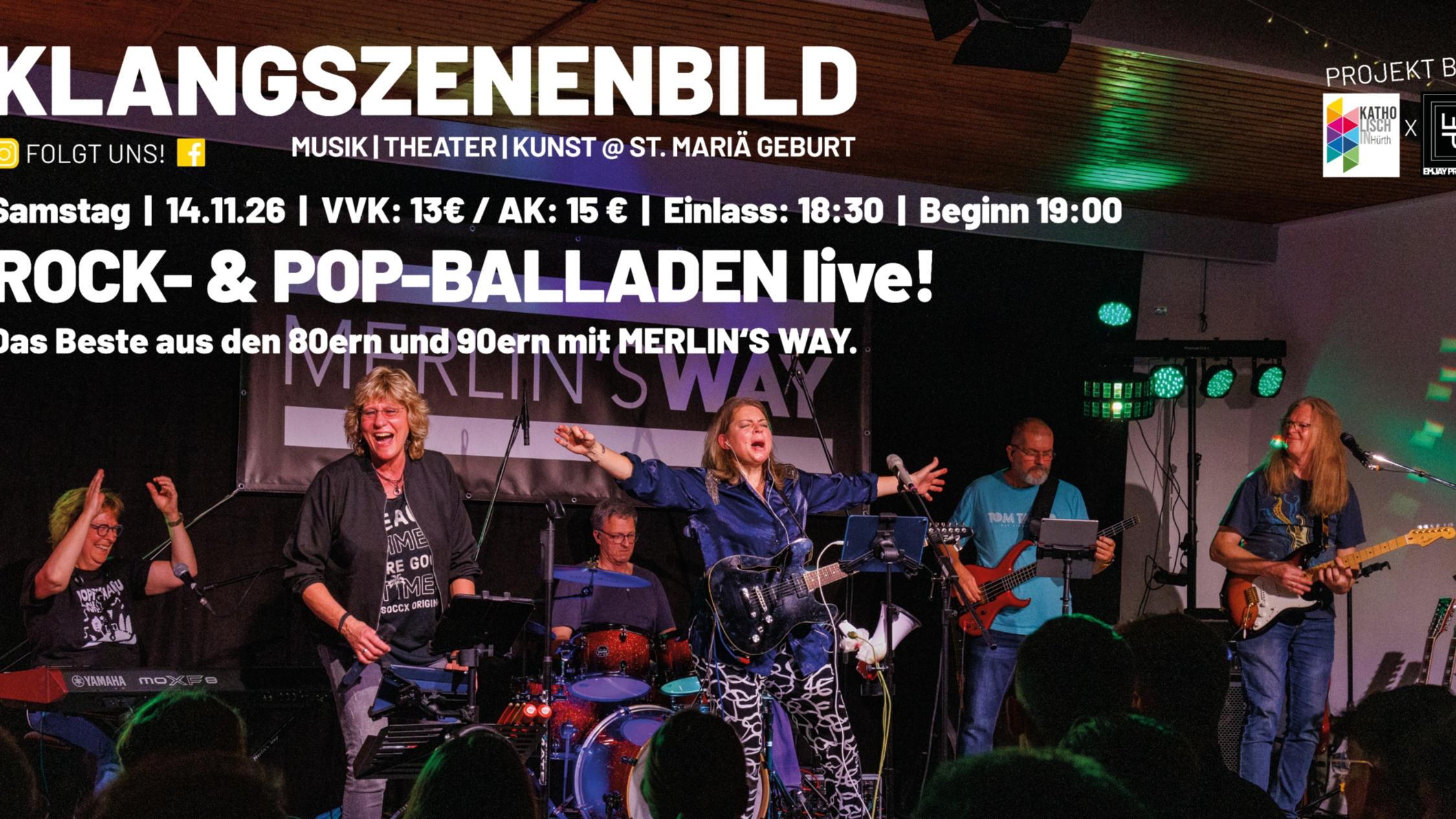 Rock- & Pop-Balladen live mit Merlin's Way