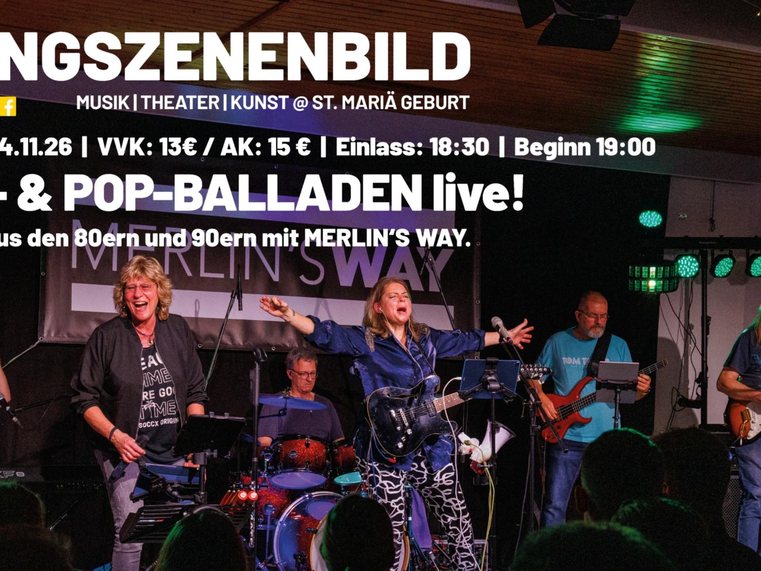 Rock- & Pop-Balladen live mit Merlin's Way