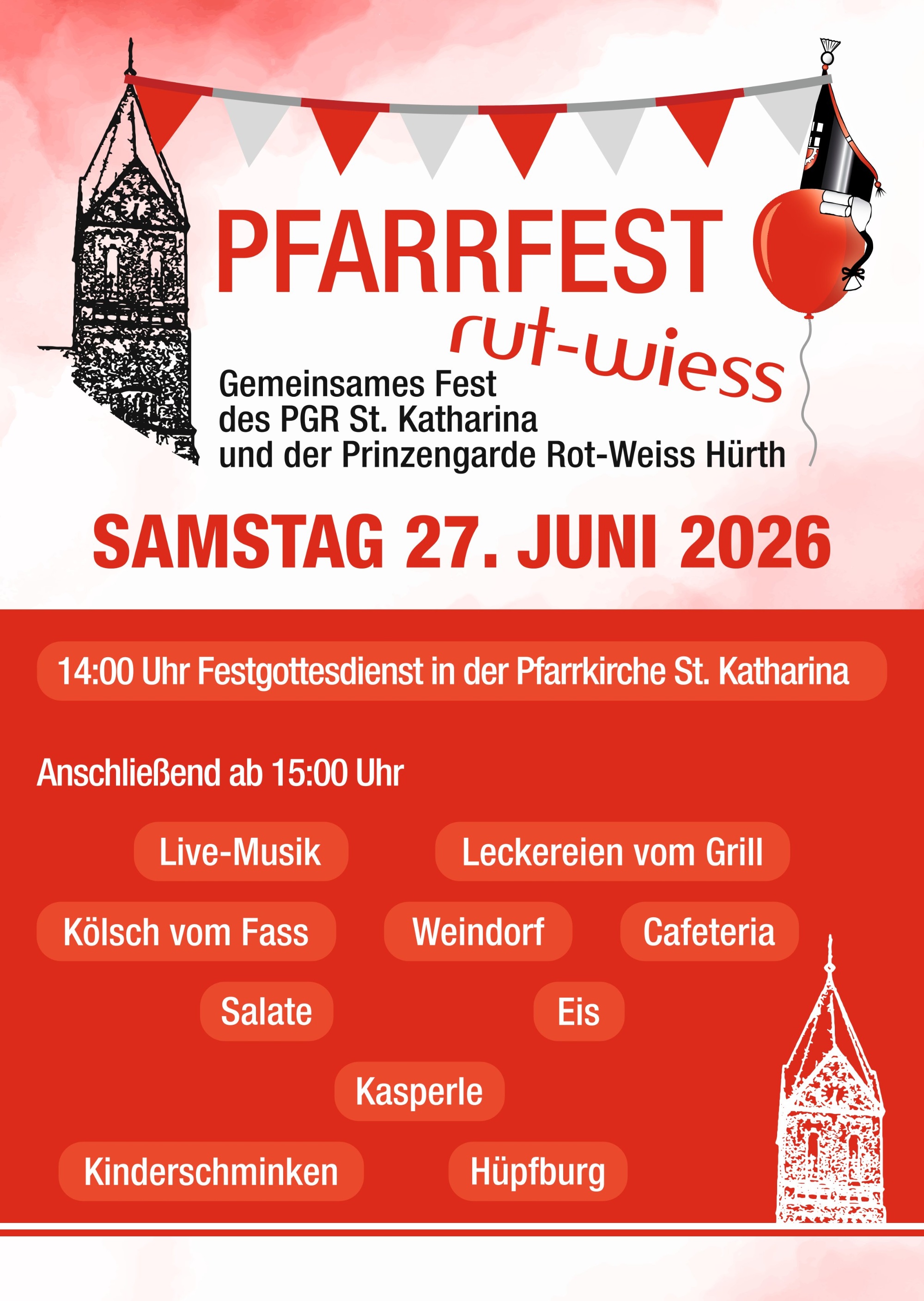 Pfarrfest St. Katharina  in rut-Wiess_Plakat_2026