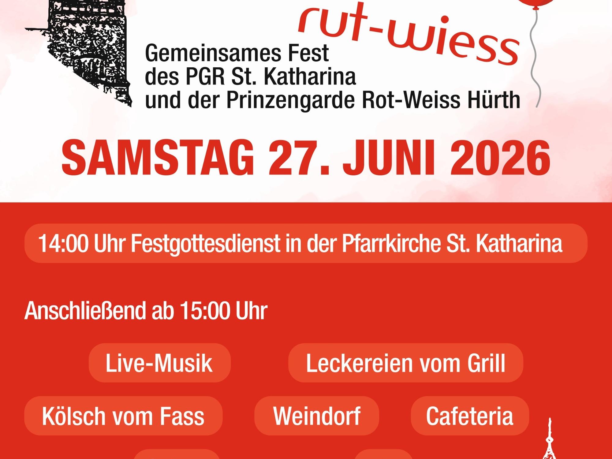 Pfarrfest St. Katharina  in rut-Wiess_Plakat_2026