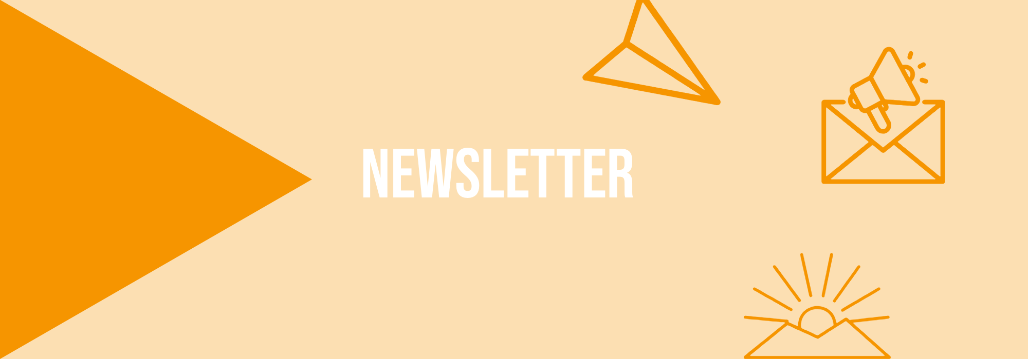 Sliderbild mit dem Wort Newsletter und Icons zu News