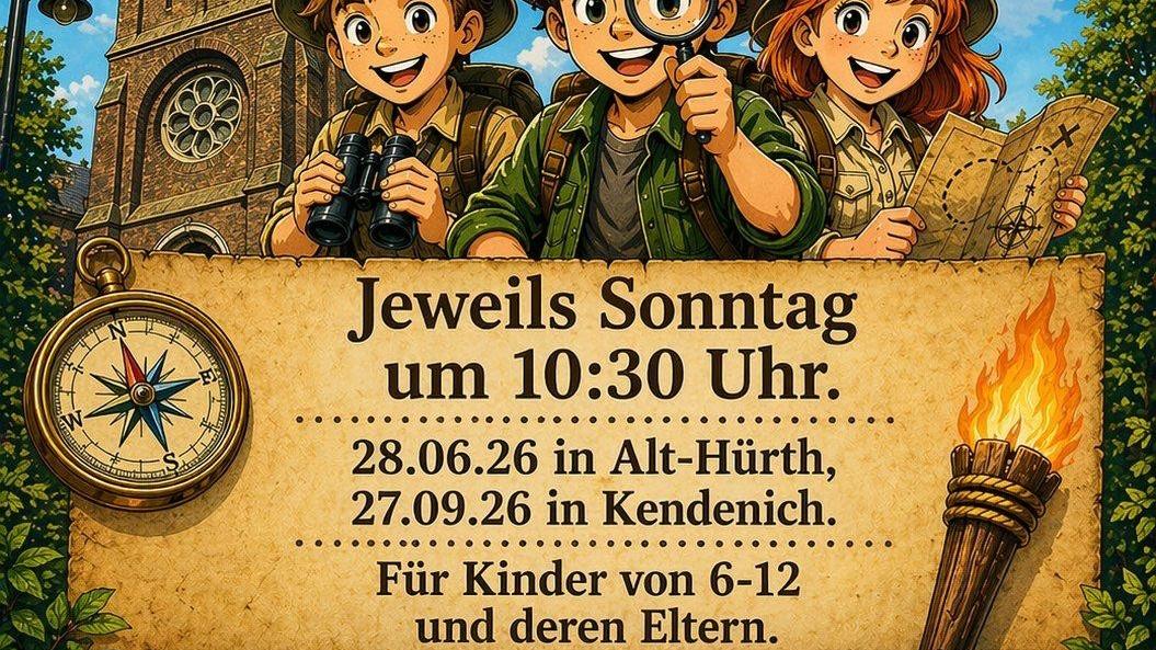 Ankündigung Gottesdienst für Kinder 6-12 Jahren