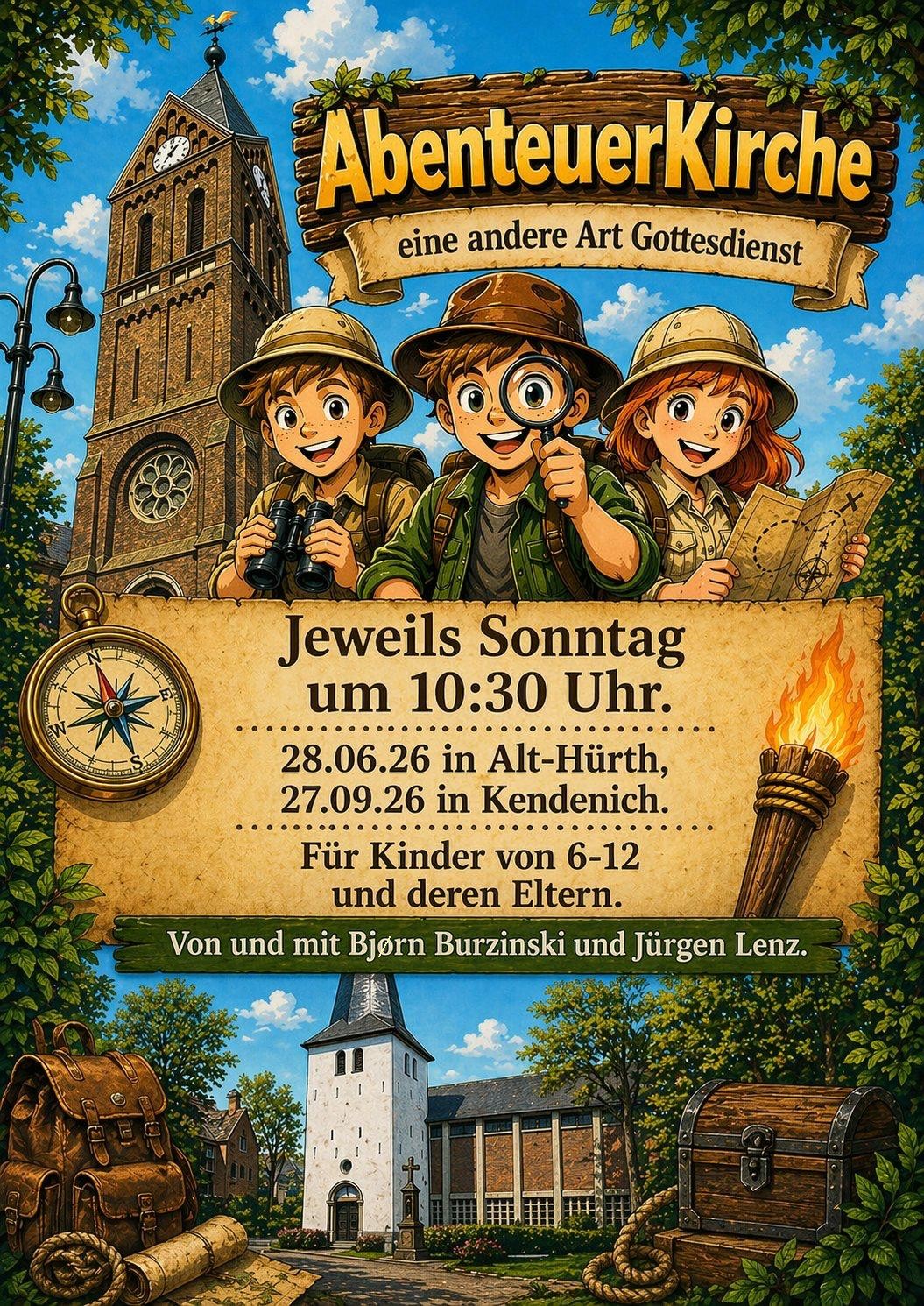 Ankündigung Gottesdienst für Kinder 6-12 Jahren