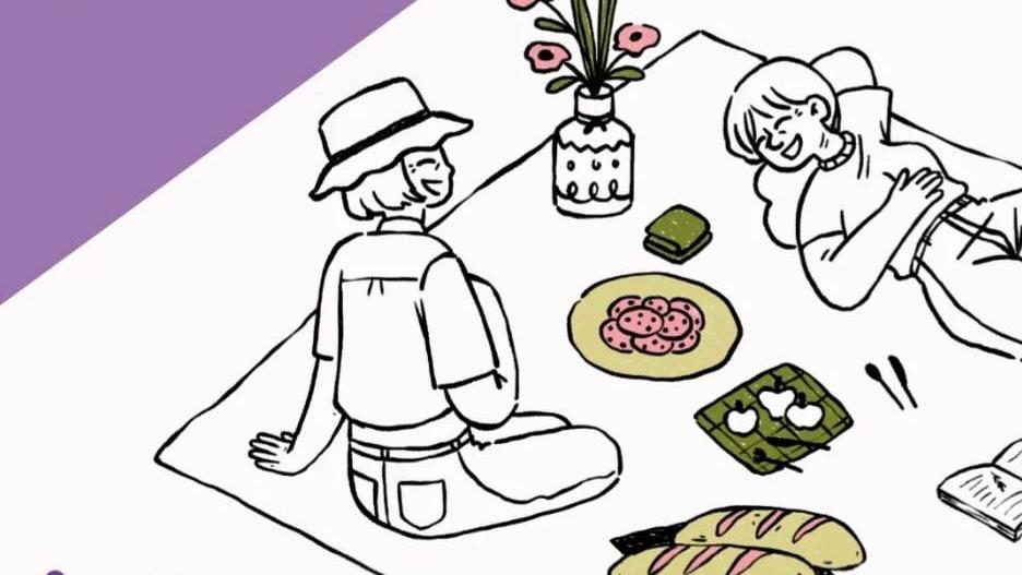 Plakat mit Einladung  zur Familienmesse und anschließendem Mitbring-Buffet